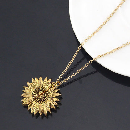 Unisex Necklace - You Are My Sunshine Sunflower