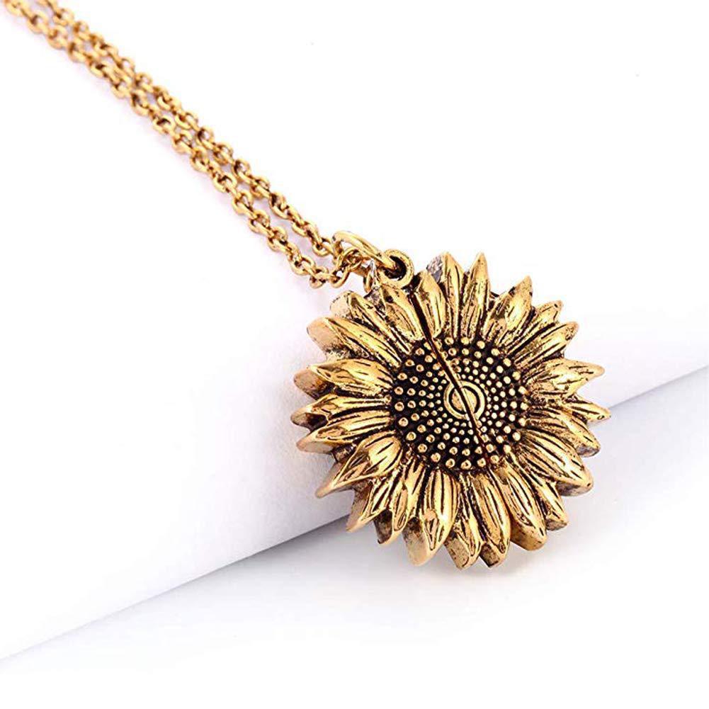 Unisex Necklace - You Are My Sunshine Sunflower