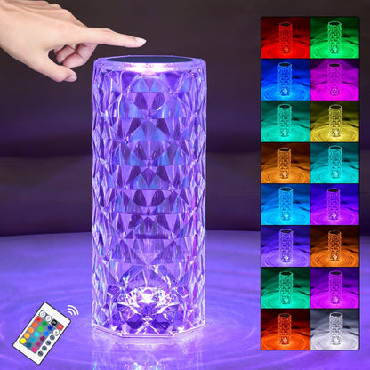 Crystal Color Changing Rose Diamond Touch/Remote Lamp