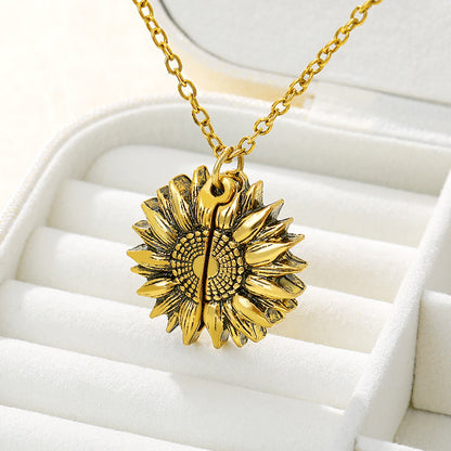 Unisex Necklace - You Are My Sunshine Sunflower